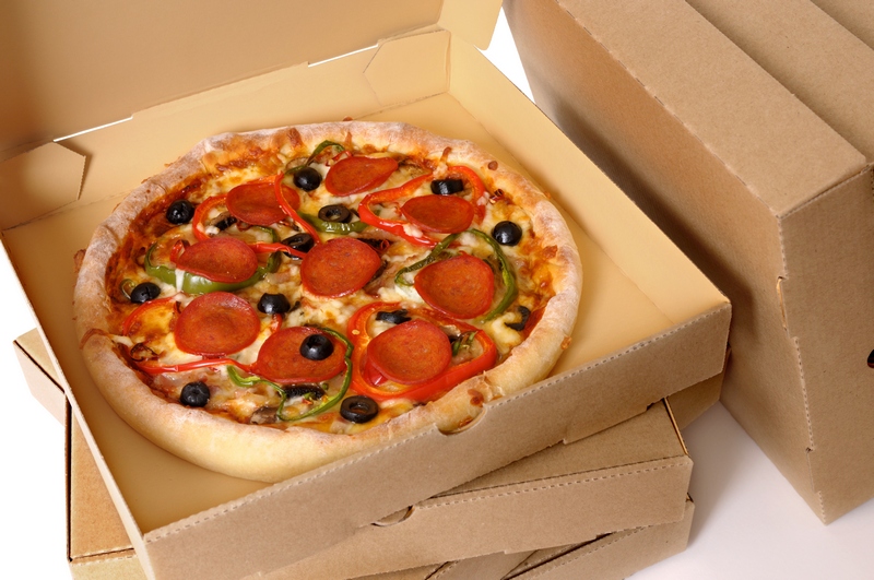 Размер коробки зависит от диаметра пиццы